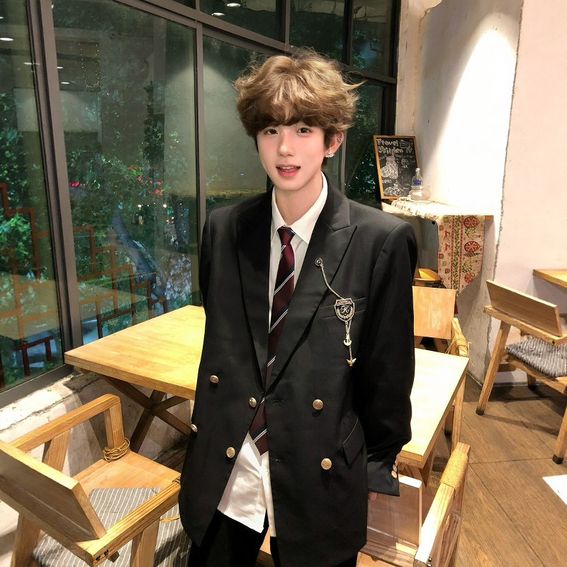 【刺篇】dk制服原创学院风男生西服上衣西装外套毕业成人礼套装