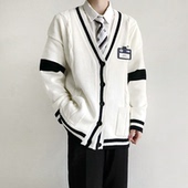 刺篇 DK制服男女款 针织开衫 秋冬季 校园风宽松日系毛衣休闲外套