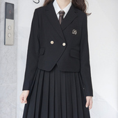 外套春秋女 茶色绀色西装 刺篇 jk制服原创校供感西服学院风短款