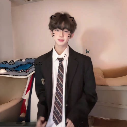 【刺篇】dk制服原创正版黑色蓝色男生西装外套成人礼毕业西服套装