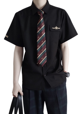 原创日系jkdk制服黑色白衬衫