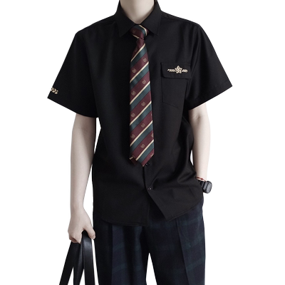 原创日系jkdk制服黑色白衬衫