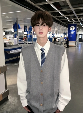 【刺篇】dk制服正版马甲基础款针织开衫背心学院风毛衣男上衣套装