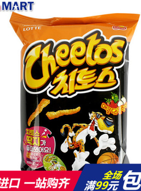 韩国进口零食品膨化食品乐天cheetos起托斯甜辣味休闲小吃 82g