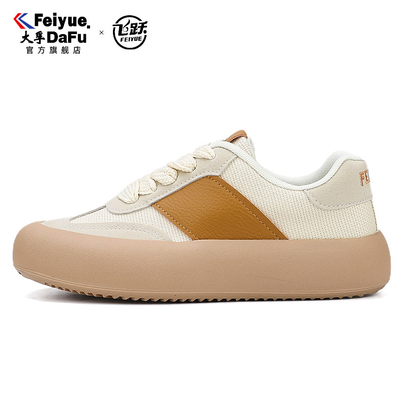 飞跃新款休闲板鞋厚底帆布鞋