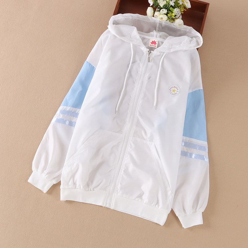 소녀의 태양 보호 의류 여름 얇은 어린이 피부 의류 얼음 실크 통기성 재킷 중대형 어린이와 소녀 에어컨 태양 보호 의류