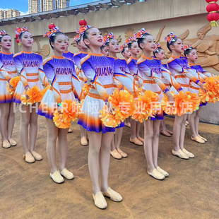 定制啦啦操比赛服装啦啦队演出服竞技健美操服装舞蹈服运动会花球