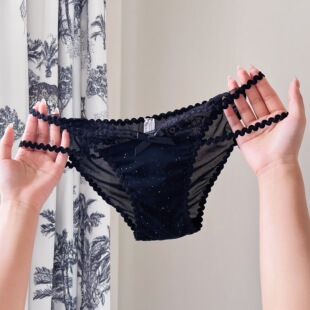 紫色很有韵味 亮片原创腰带腿环细带网纱内裤女包臀