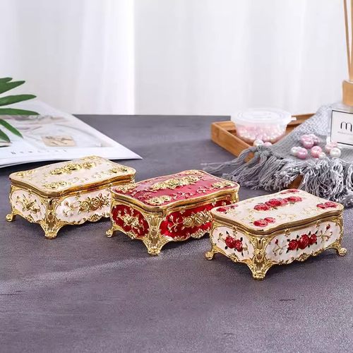 首饰收纳盒棉签盒雕花牙签盒