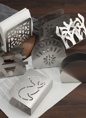 餐巾夹纸巾架不锈钢方巾座