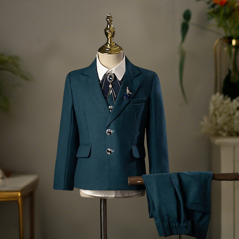 儿童西装套装男童模特走秀演出服