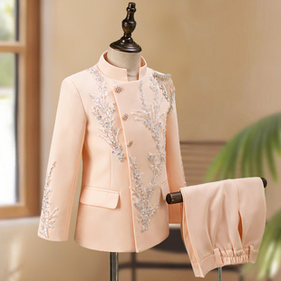 男童西装套装时尚晚会立领重工儿童礼服男孩演出服主持人高端轻奢