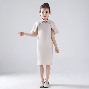 儿童礼服模特走秀潮旗袍裙国潮女童新中式 古典演出服小女孩晚礼服