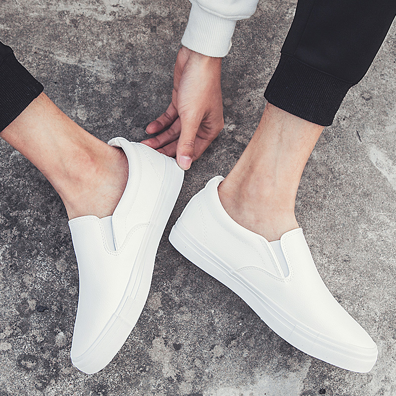 皮面超迁皮布鞋增高潮板鞋内增高