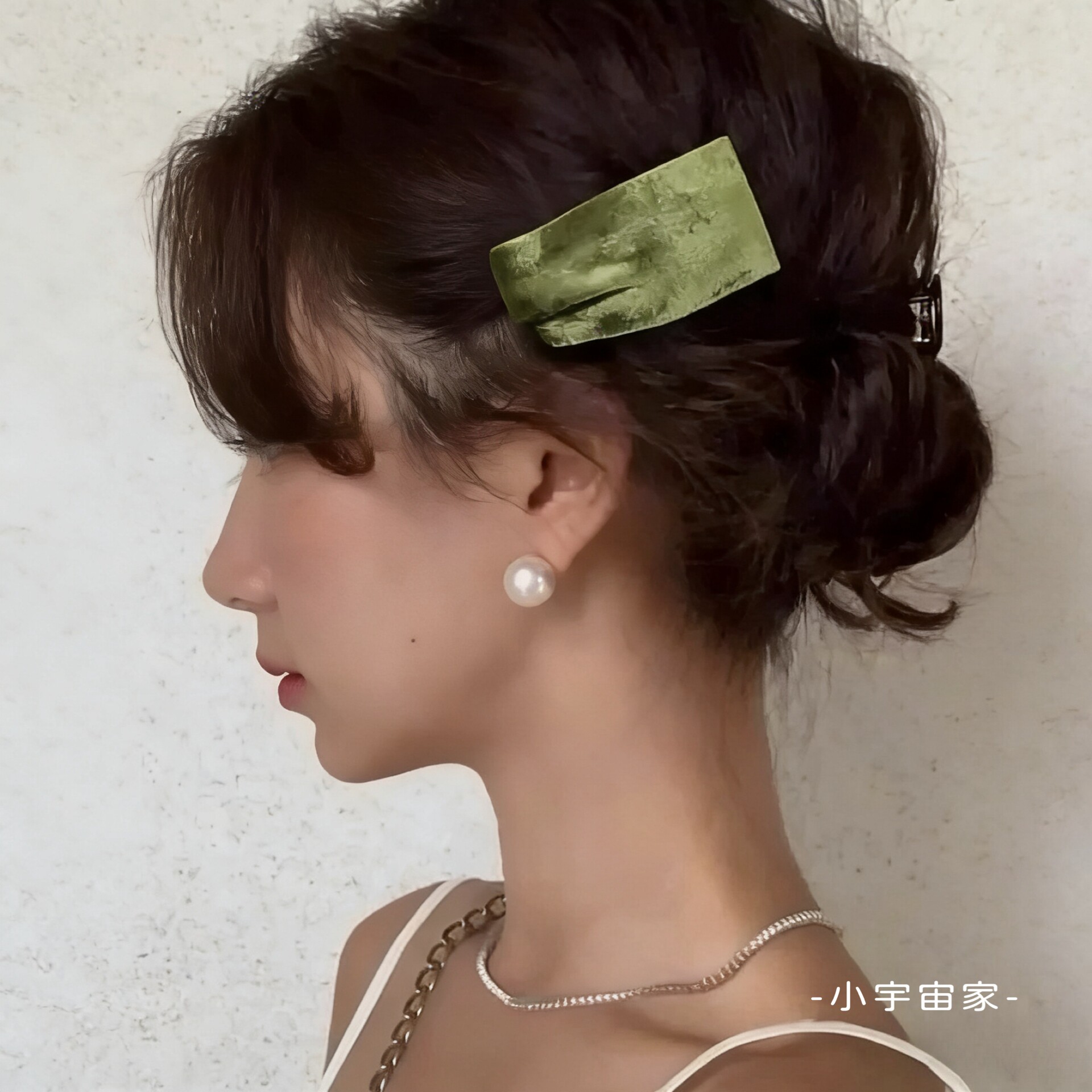 Fever同款油画风复古金丝绒发夹 不规则刘海夹bb侧夹边夹发饰发卡图片