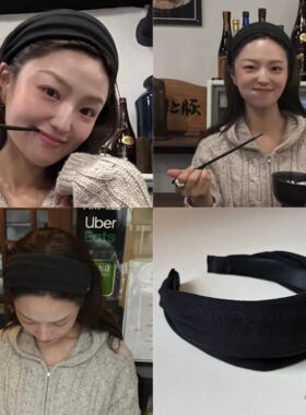 软fufu针织发箍～韩国荷静宽边发箍软糯运动压发带慵懒法式头箍女
