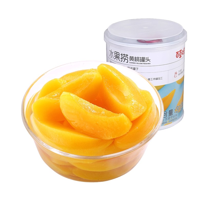 百草味黄桃罐头312g整箱