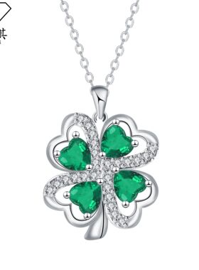 卡漫其跨境新品四叶草项链女个性设计感饰品亚马逊希音tk爆款