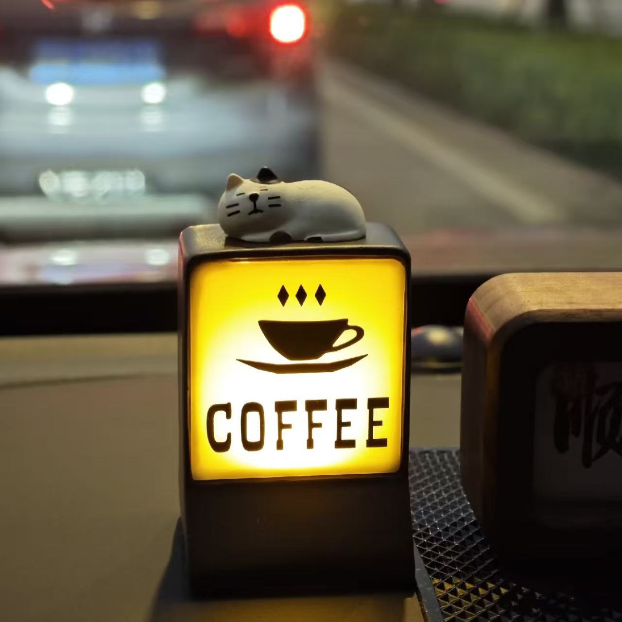 美式咖啡小店车载摆件