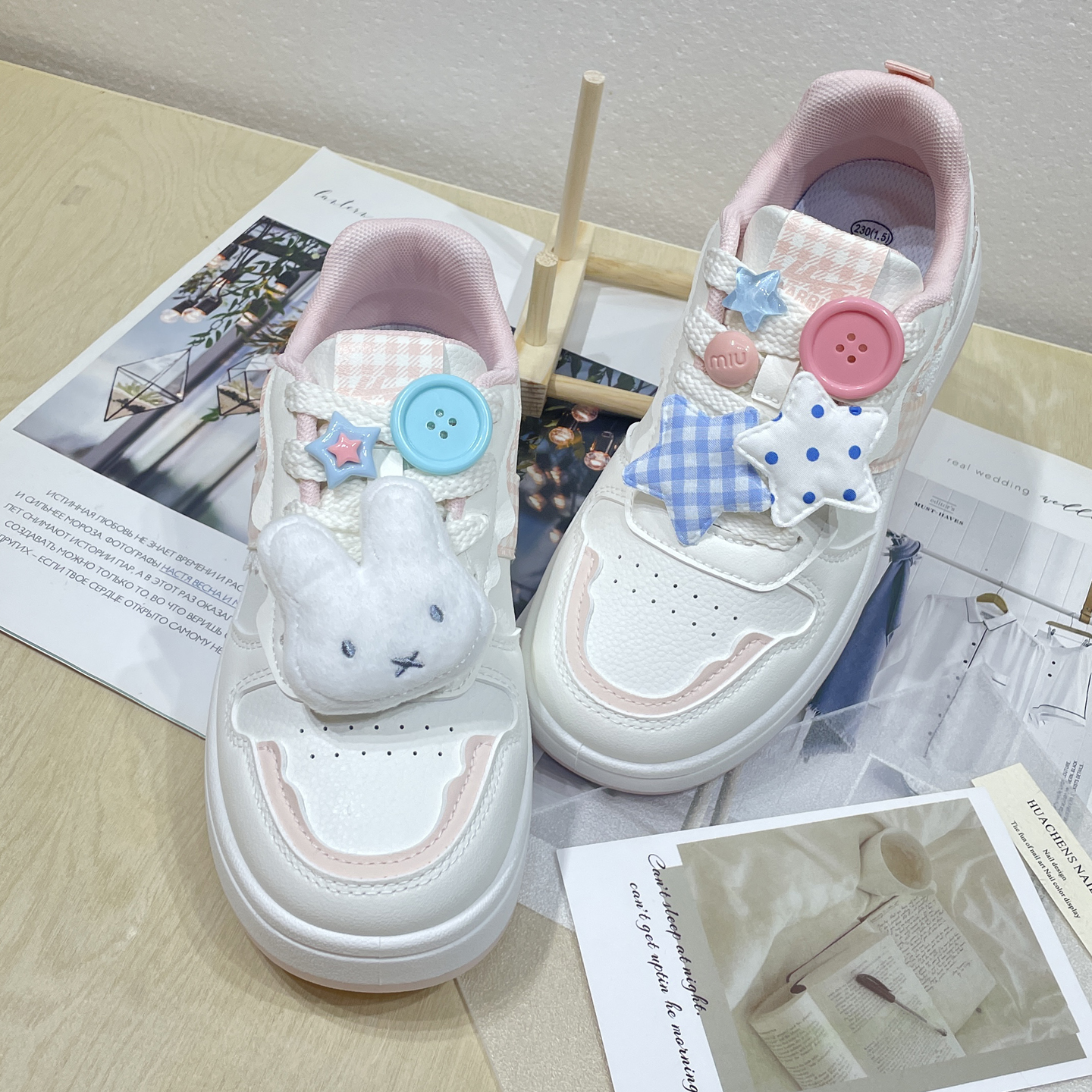 卡通可爱小白兔毛绒鞋带扣