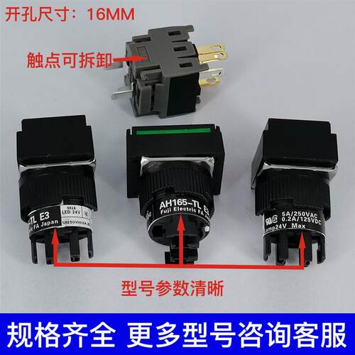 带灯复位按钮开关AH165-TLE3TLG11E3TLR11E3AH165-TL5