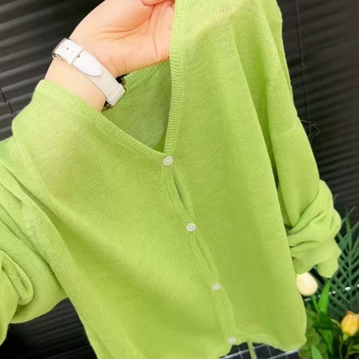 糖果色防晒针织开衫女夏