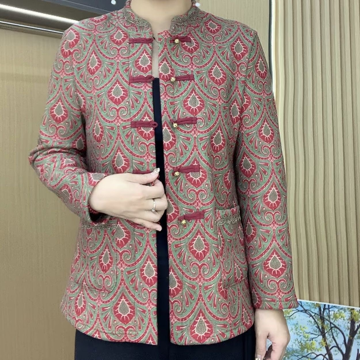 中老年妈妈装国风盘扣外