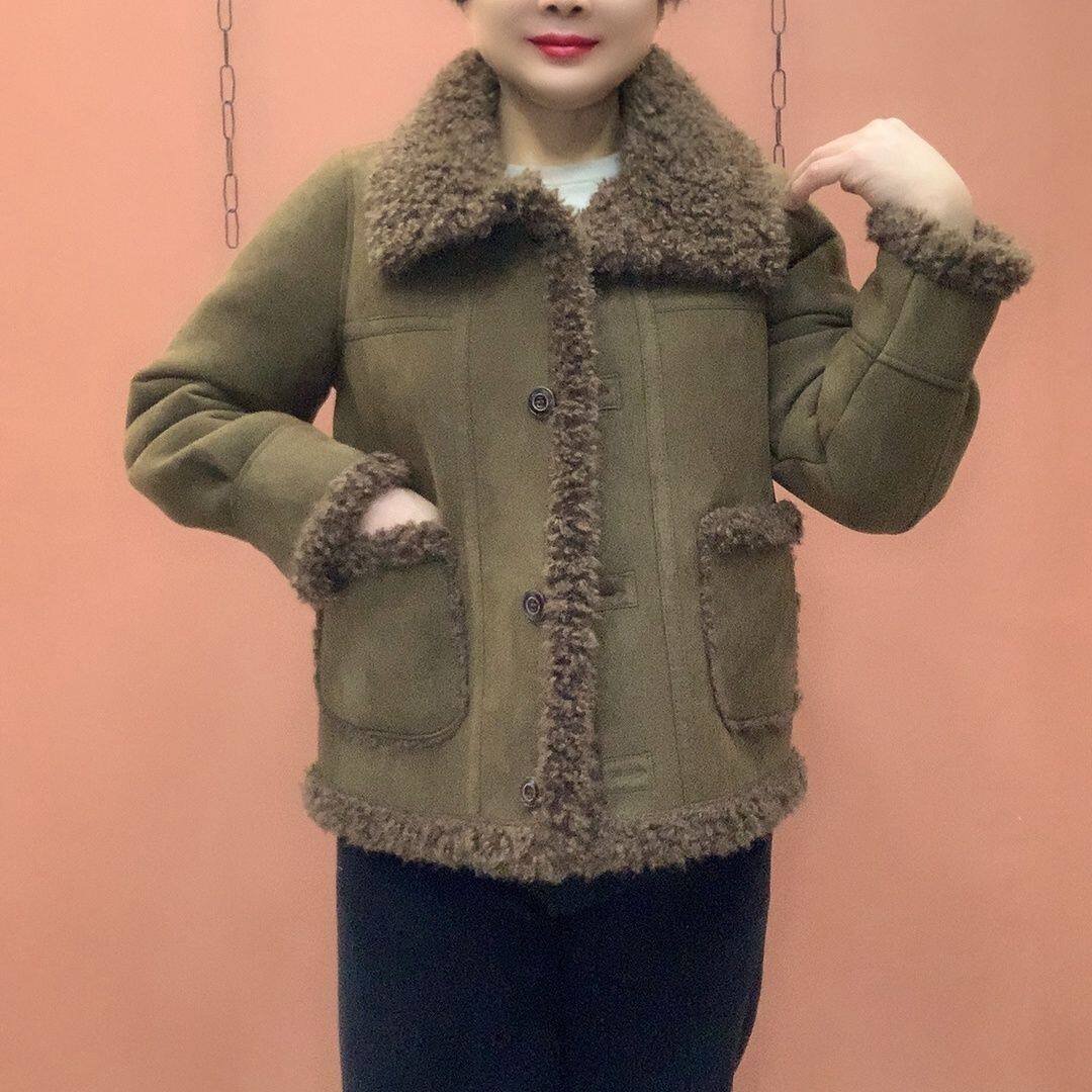 鹿皮绒羊羔毛加厚妈妈保