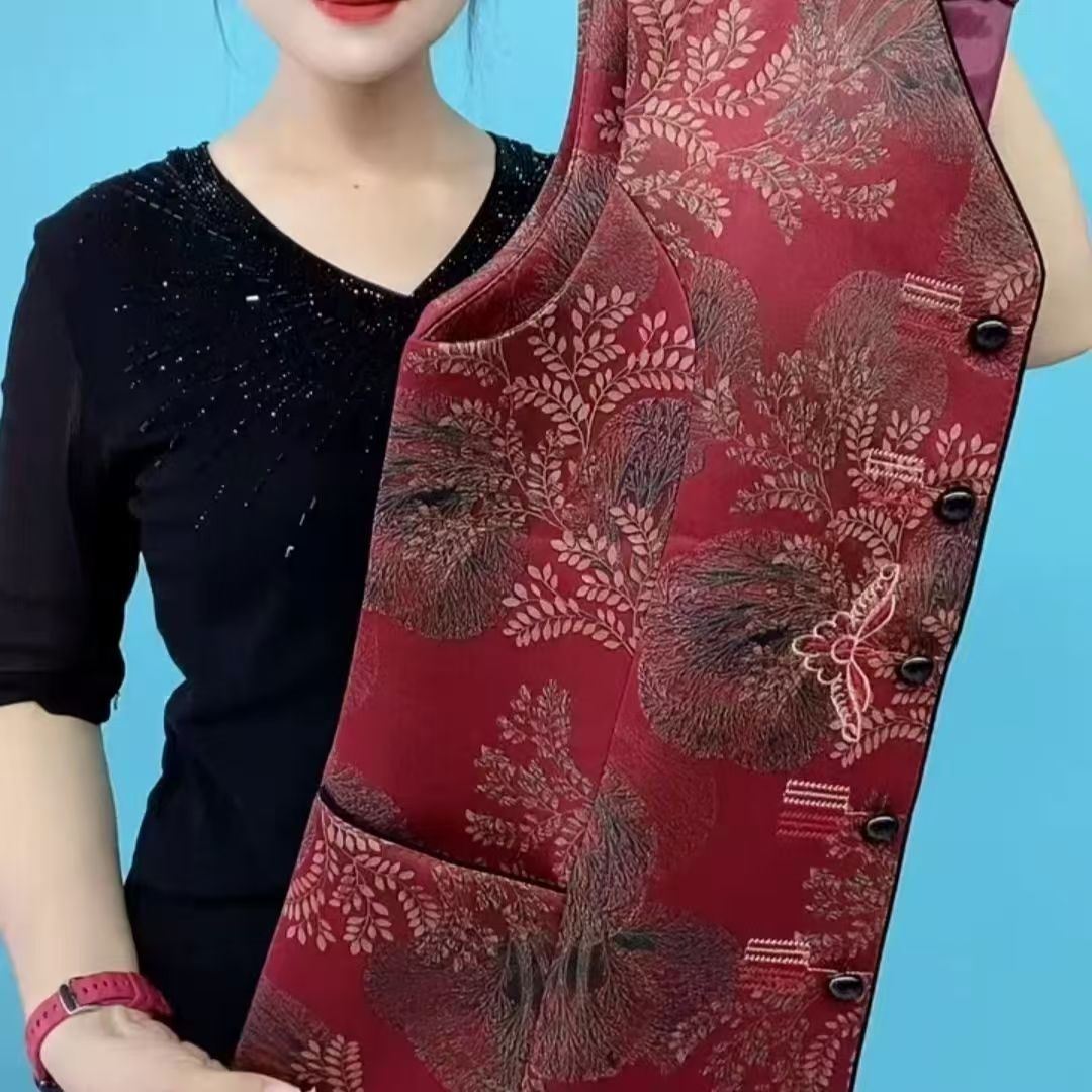 妈妈装新中式国风马甲中