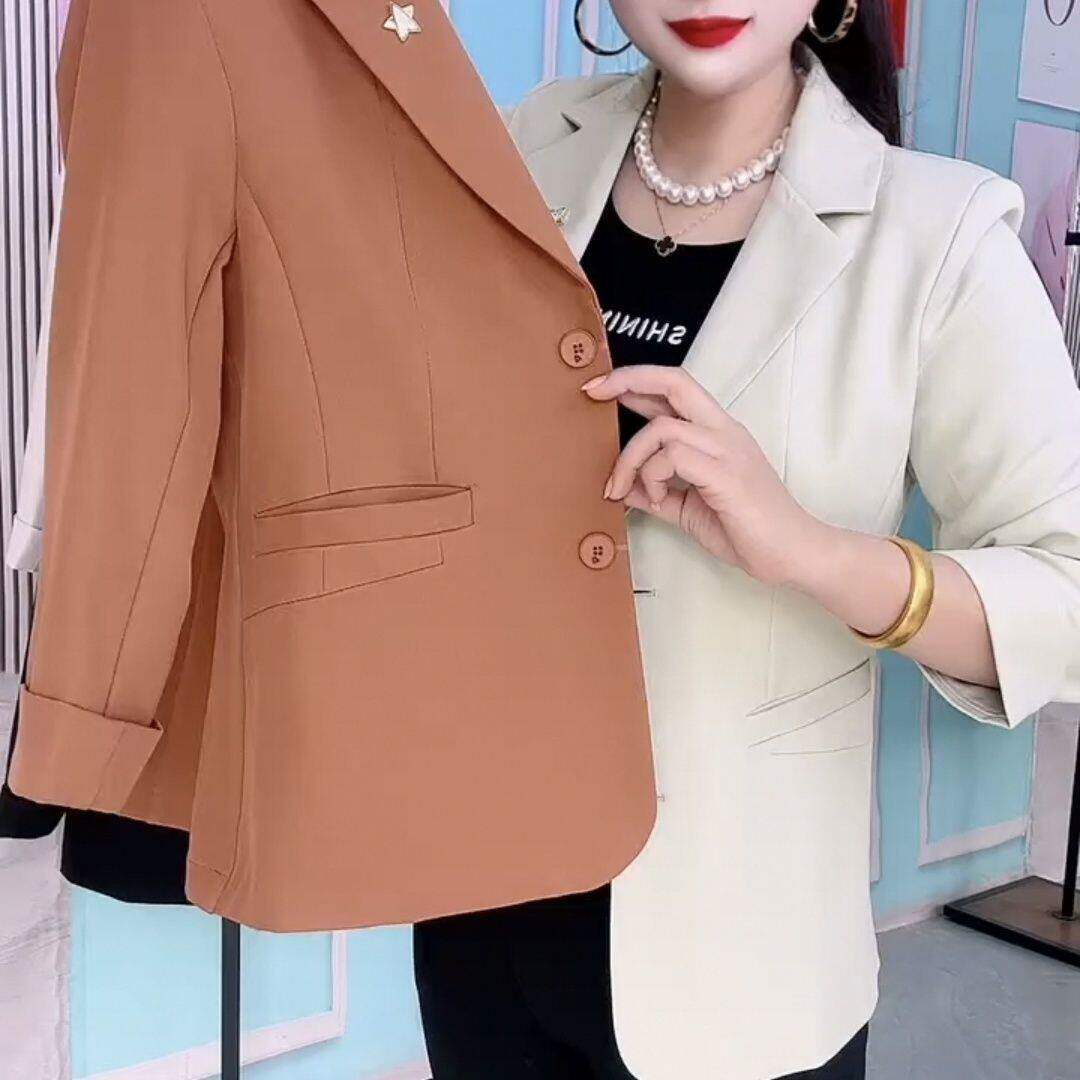 九分袖西装外套女士春夏2026新款小个子短款气质薄款开春西服上衣