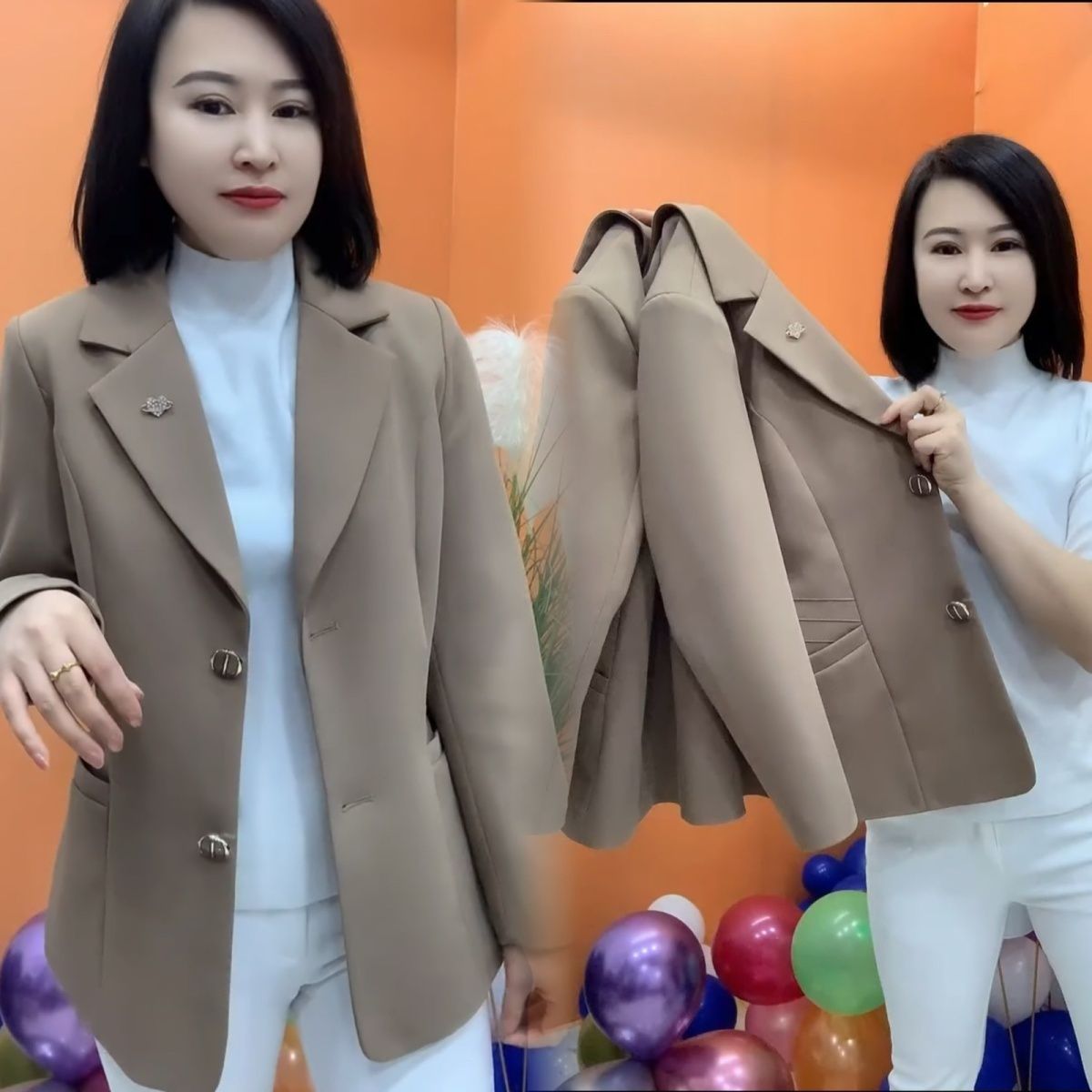 妈妈小个子西装外套2026
