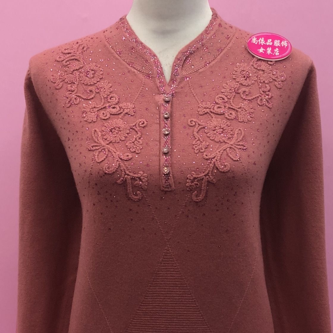 淑女风重工刺绣针织衫女