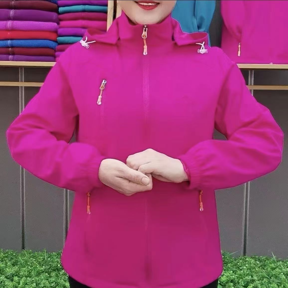 新款冲锋衣女春秋款薄外