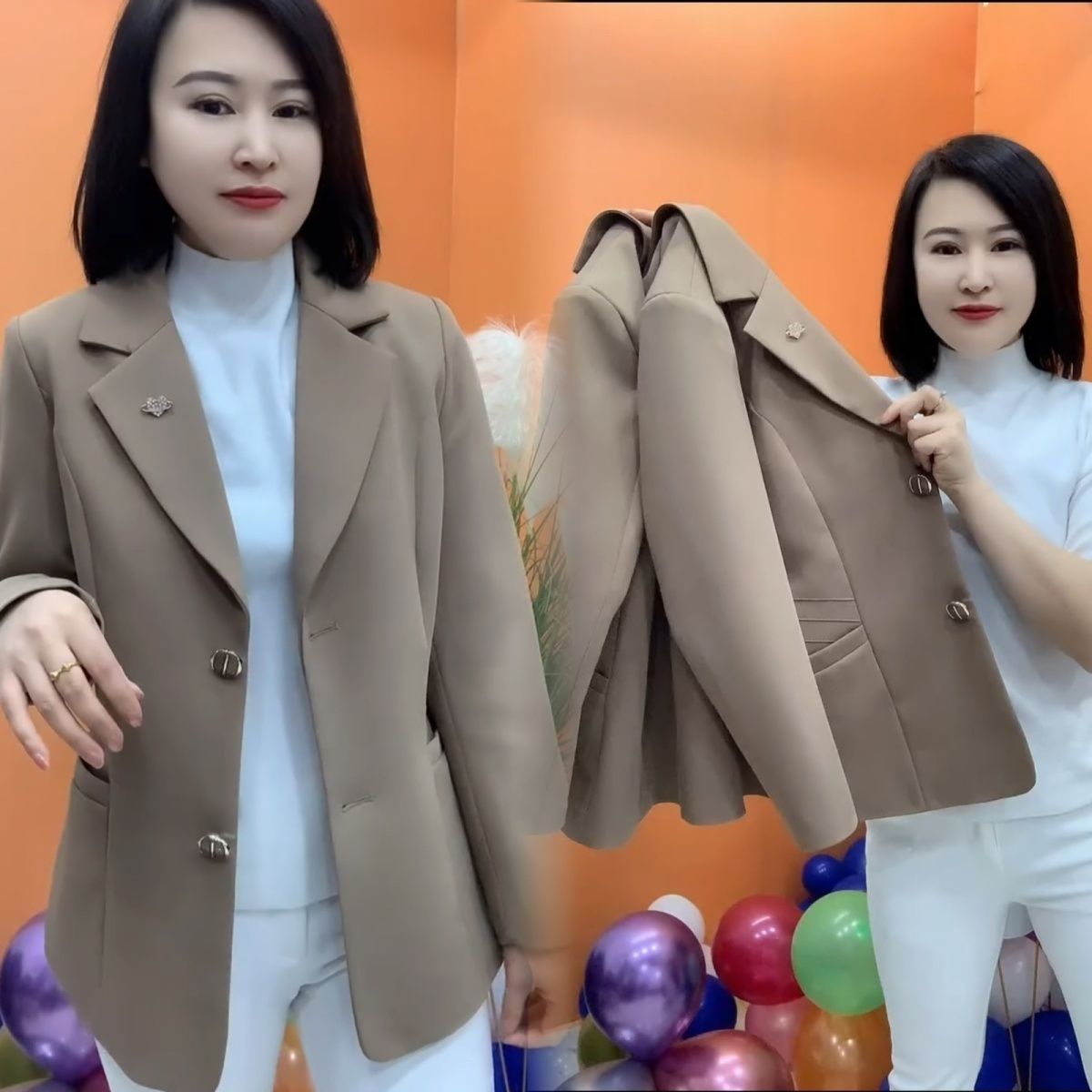 妈妈小个子西装外套2026