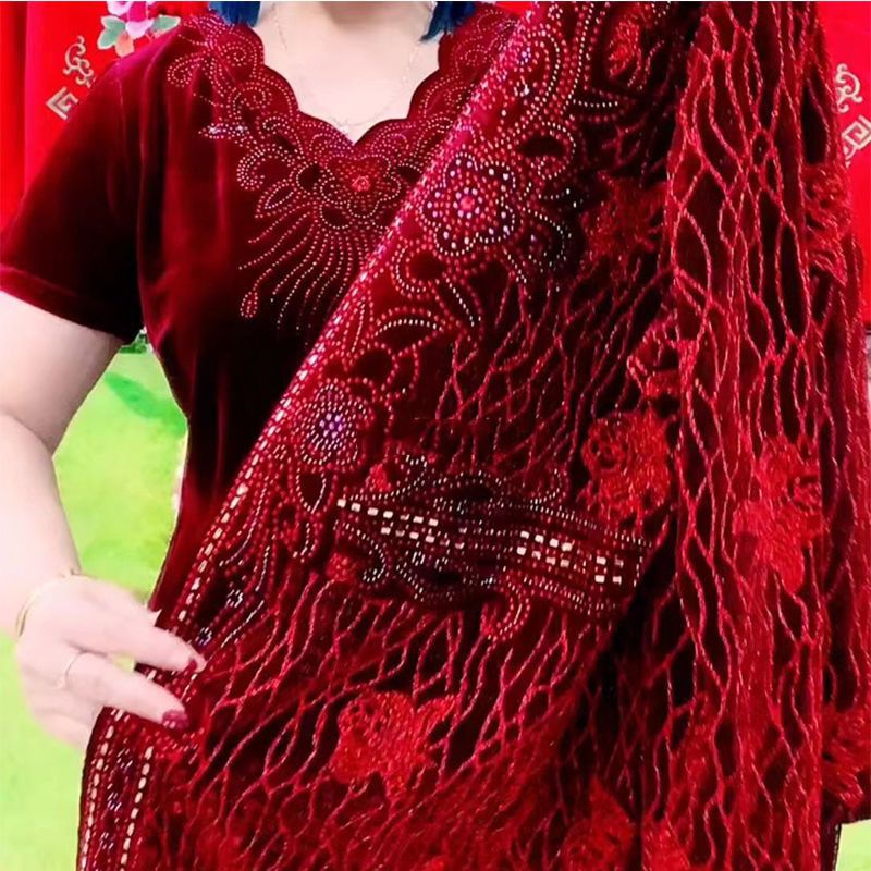 中年妈妈春装高贵金丝绒