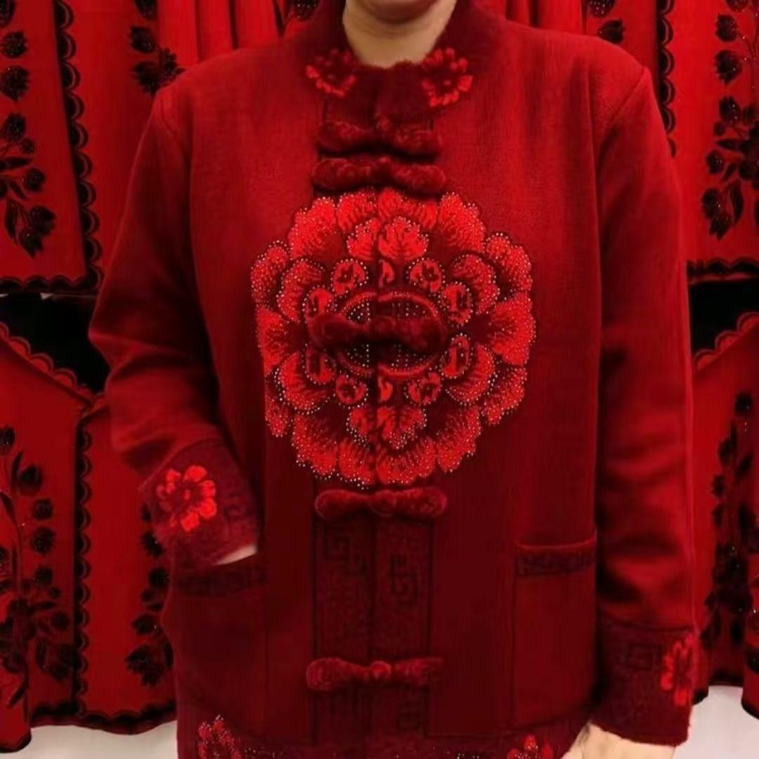 2025新款红色盘扣唐装外