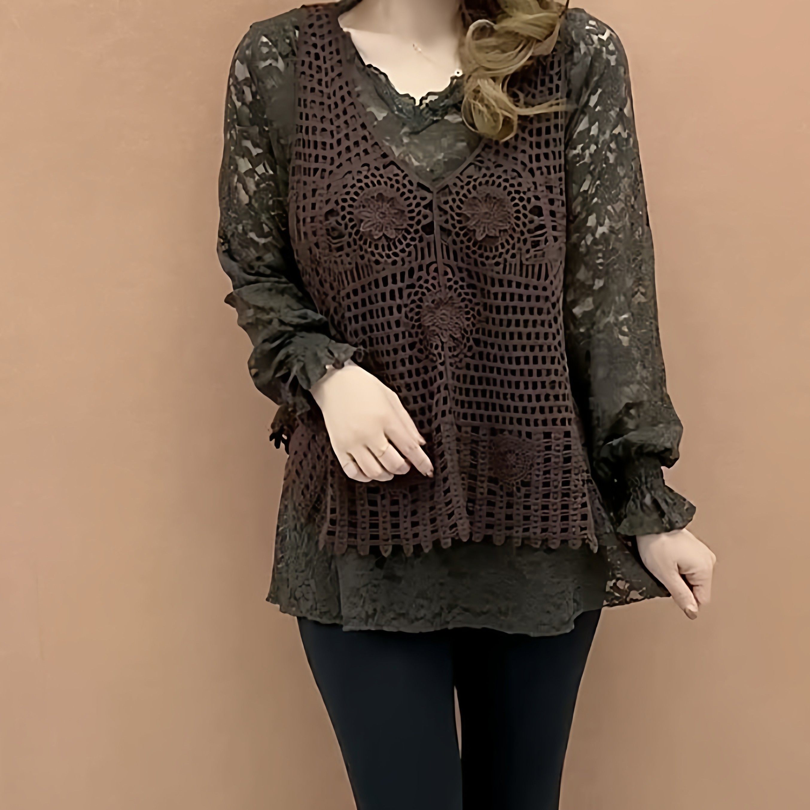 秋季新款蕾丝镂空钩花马