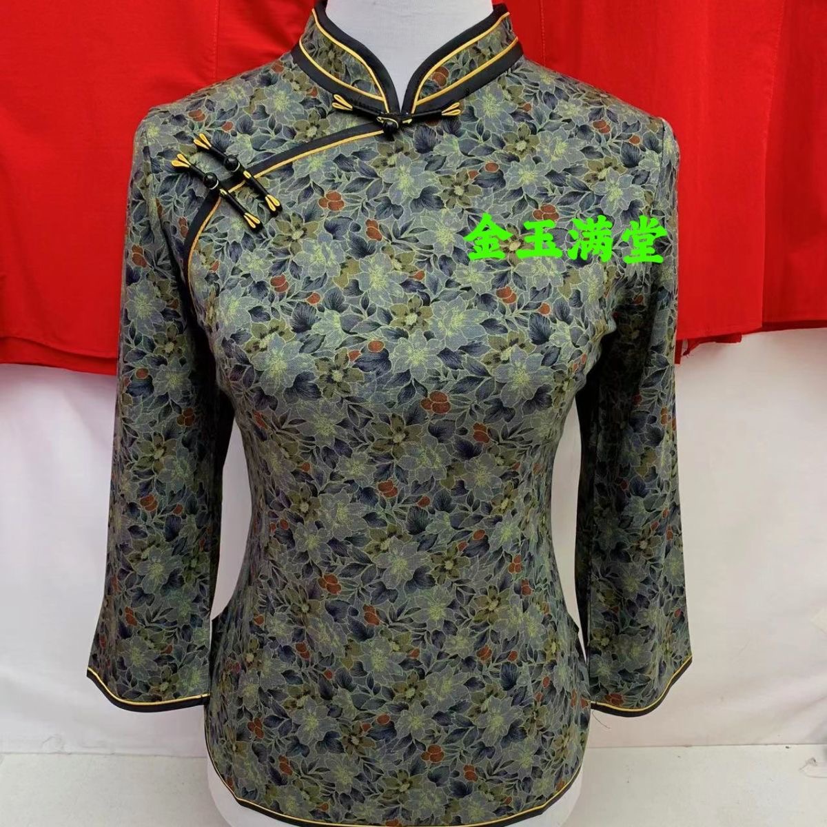 春秋新款改良旗袍上衣弹