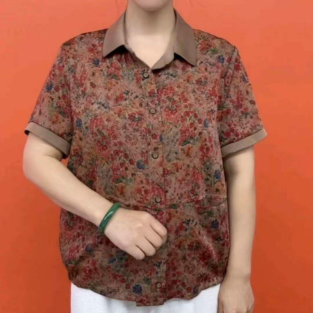 2026夏季新款丝缎中老年