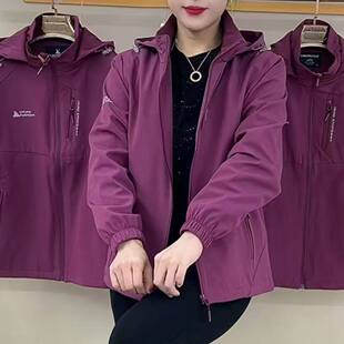 防风户外运动休闲上衣女装 可拆卸活帽冲锋衣外套春秋新款 爆款