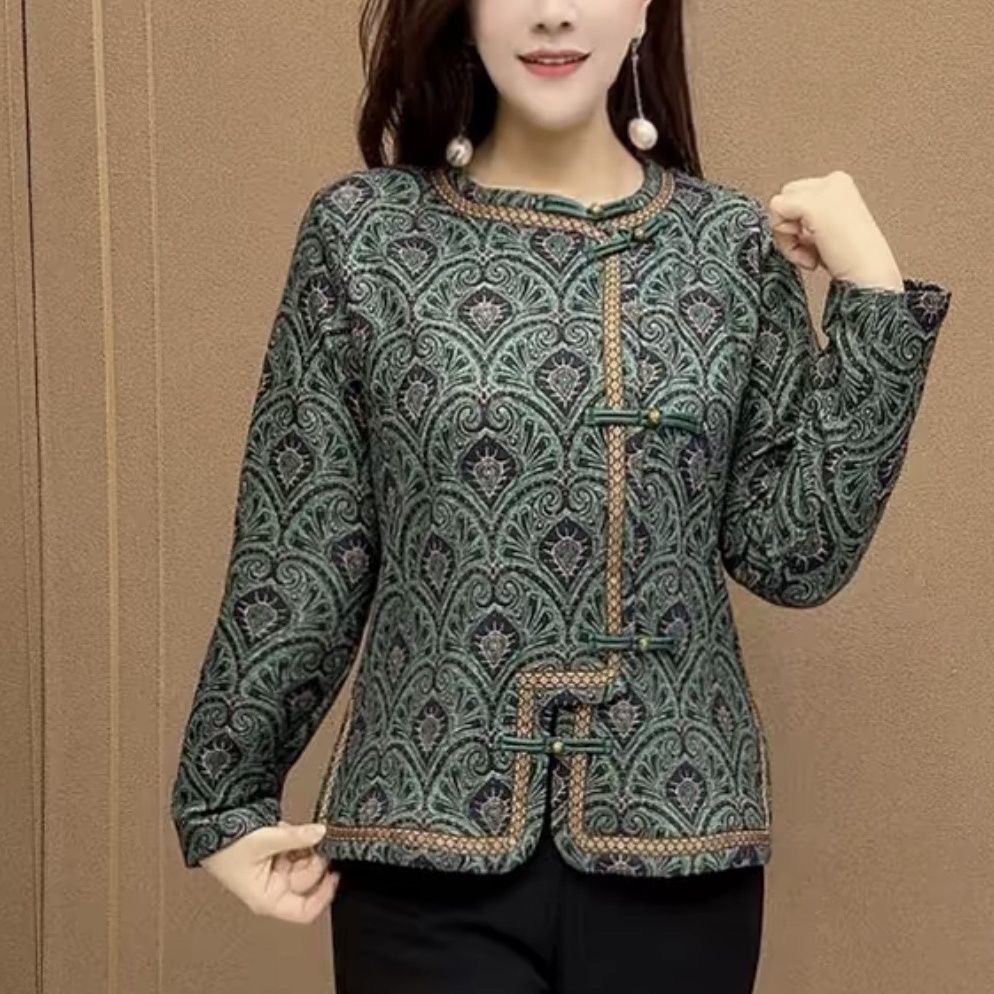 民族风印花打底开衫女圆