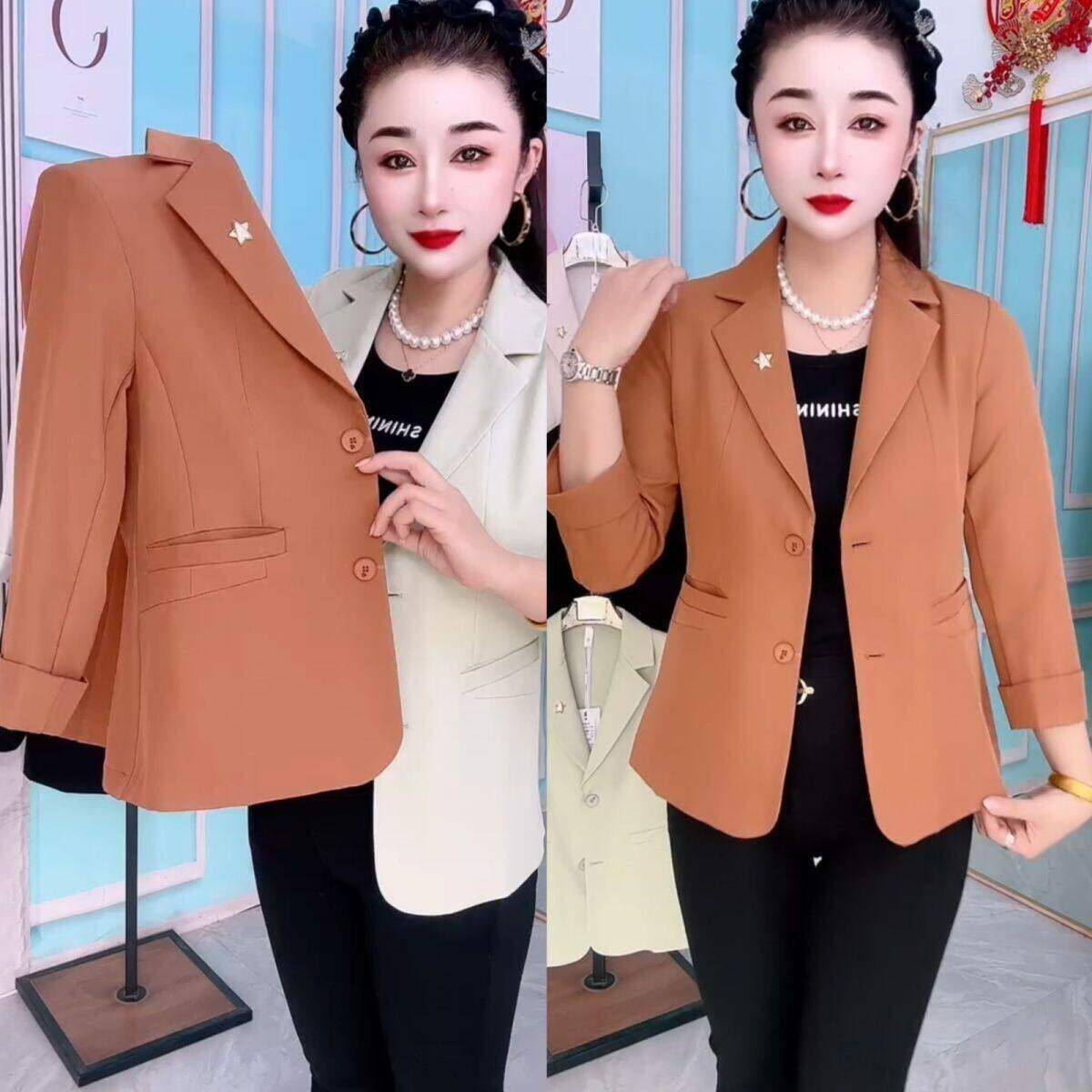 九分袖西装外套女士春夏2026新款小个子短款气质薄款开春西服上衣