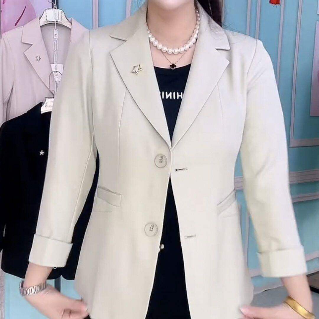 九分袖西装外套女士春夏2026新款小个子短款气质薄款开春西服上衣