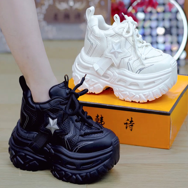 小个子透气厚底老爹鞋女