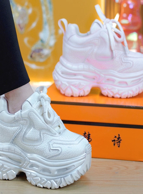 巨好看显瘦厚底老爹女2026春新款小个子百搭9公分增高休闲运动鞋