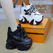 加绒百搭增高休闲运动鞋 10cm小个子透气厚底老爹鞋 女2025秋冬新款