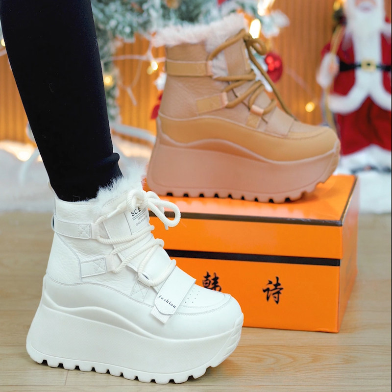 【单/棉】8cm小个子高帮厚底老爹鞋女2025秋冬百搭增高休闲运动鞋,女鞋,老爹鞋,淘宝优惠券,粉丝福利购,淘宝优惠卷