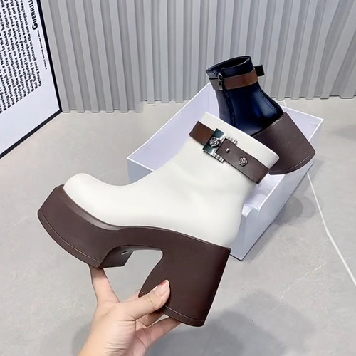 小个子洋气百搭厚底短靴