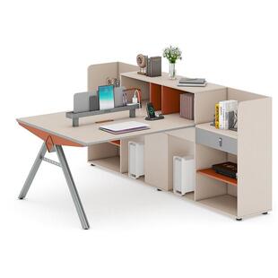 职员桌椅组合财务办公桌双人对坐办公室主管桌带高柜文员办公桌子