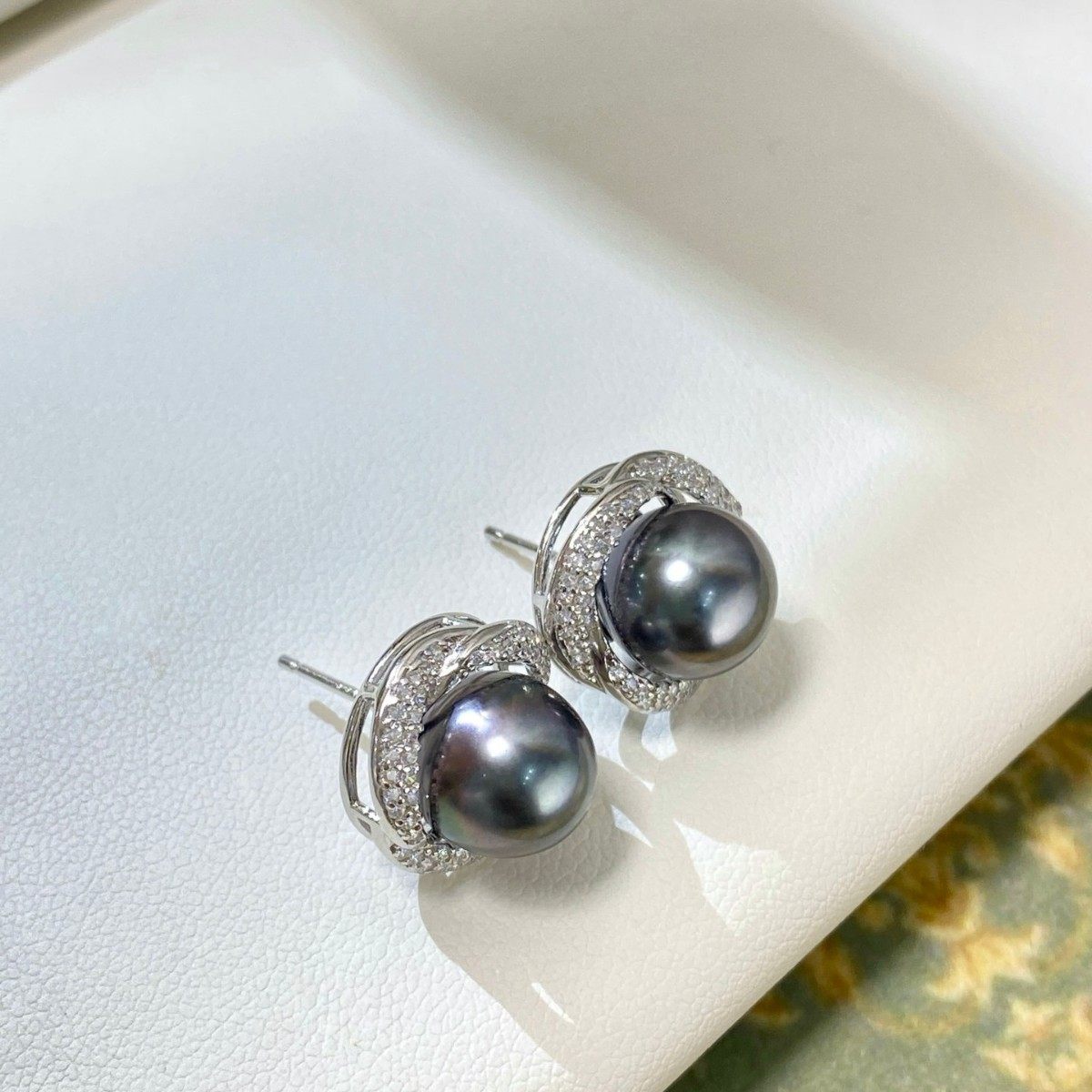 S925银三叶草海水珍珠耳钉9-10mm海水大溪地黑珍珠,珠宝/钻石/翡翠,耳饰,淘宝优惠券,粉丝福利购,淘宝优惠卷
